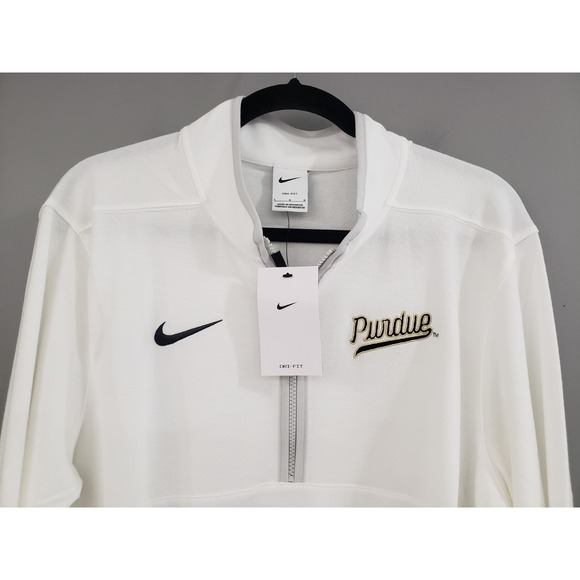 NEW MENS LARGE PURDUE UNIVERSITY Shirt NCAA Football Nike Quarter Zip Pullover - Picture 2 of 6
